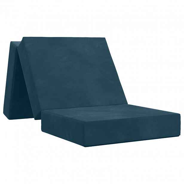 vidaXL Skládací pohovka postel 190 x 90 x 15 cm Modrá