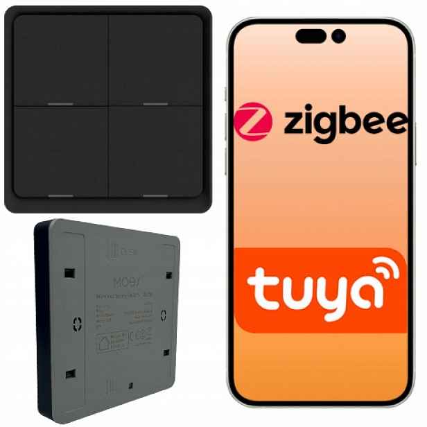 Dálkové ovládání na baterie ZigBee 3.0 Aplikace Tuya Smart Life 4 tlačítka