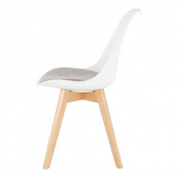 Designová židle s extra měkkým sedadlem Barva: šedě béžová látka/bílý