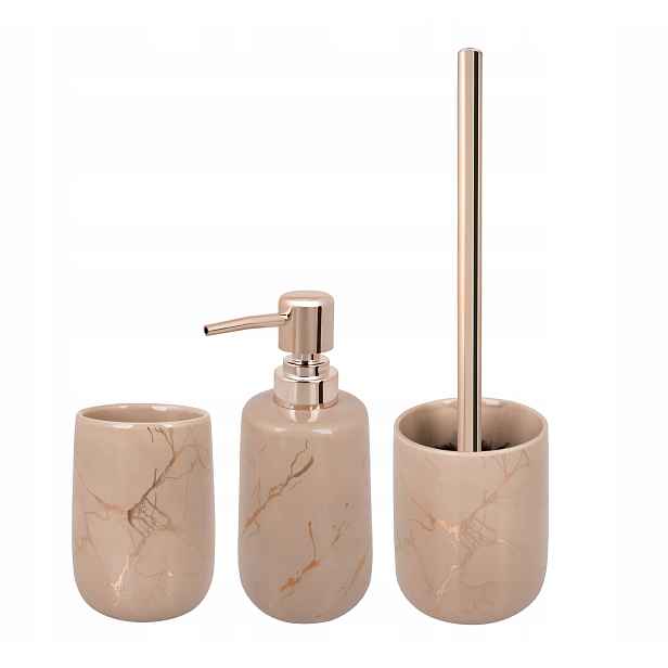 Elegantní Mramorový Komplet Do Koupelny, Designový Set Se Zlacením