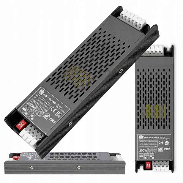 Led zdroj 12V 24V 200W Univerzální Automatický Led pásek Cob Premium