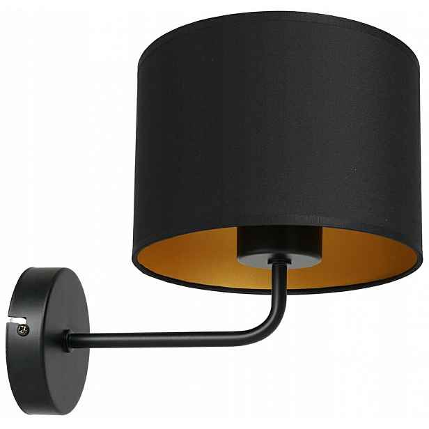 Nástěnná lampa Arden černý zlatý válec 1xE27 do ložnice do obývacího pokoje