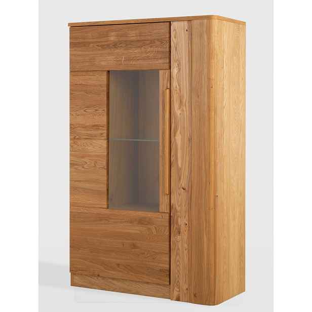 Szynaka Vitrína London 15 98 cm z masivu s LED osvětlením dub přírodní