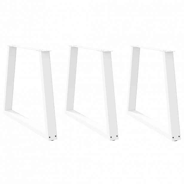 vidaXL Nohy k jídelnímu stolu ve tvaru V, 3 ks, bílé, 80 x (72-73,3) cm, ocel