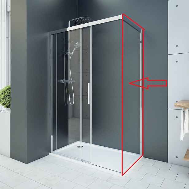 WELLNESS F1 75 - pevná boční stěna do kombinace s dveřmi, 72-74cm, sklo 6mm
