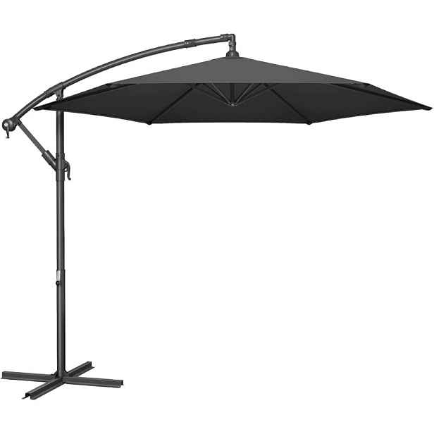 Zahradní Slunečník Závěsný UPF50+ Šedá Korbička Nastavitelná 300 x 255 cm