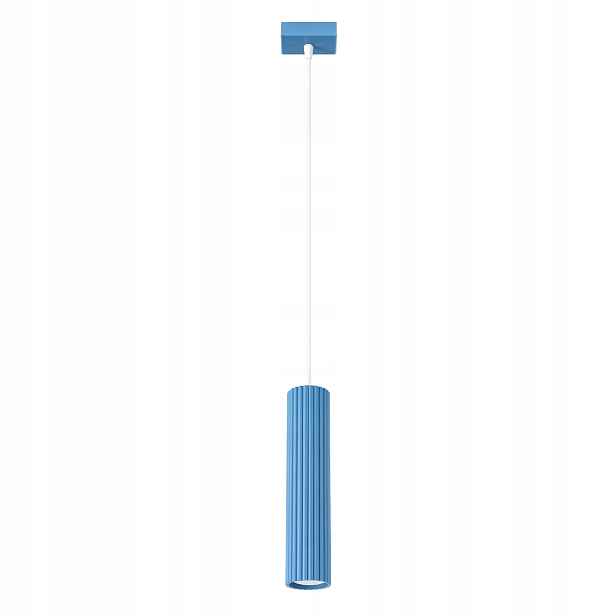 Sollux Lighting závěsná lampa karbon modrá tuba 1xgu10 10w