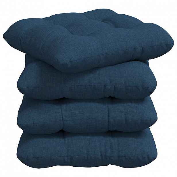 vidaXL Polštáře na sedadla 4 ks Textil Modrá 40 x 40 x 12 cm