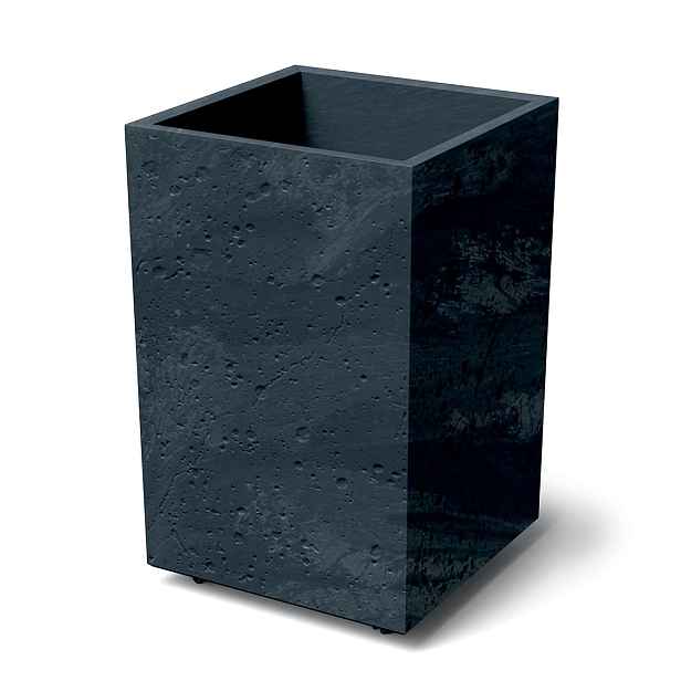 Prosperplast Plastový květináč SIERRAS SQUARE HIGH BETON EFFECT 38,5 cm antracitový