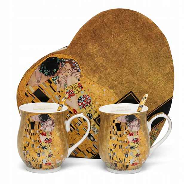 Sada porcelánových hrnků s motivem „Polibek“ Gustava Klimta – 350 ml
