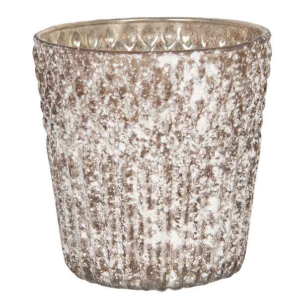 Skleněný svícen na čajovou svíčku Claire - Ø 13*12 cm Clayre & Eef