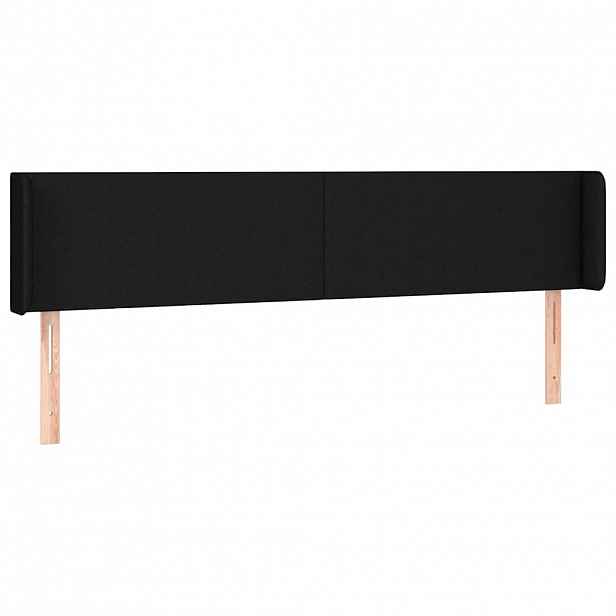 vidaXL Čelo postele typu ušák černé 203 x 16 x 78/88 cm textil