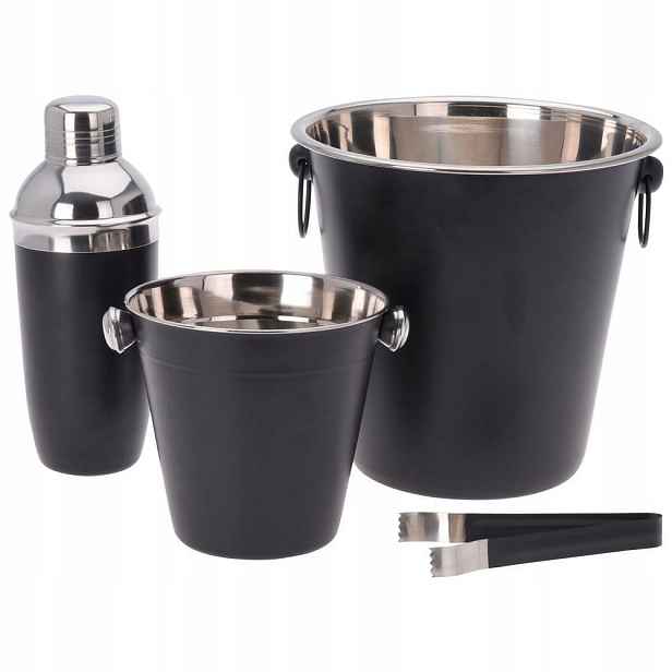 Barová sada s Shakerem Ocelová Černá Robustní Excellent Houseware 4 el.
