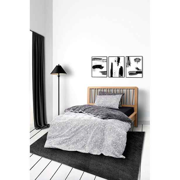 Černé povlečení na jednolůžko 200x140 cm Maze  – Mijolnir