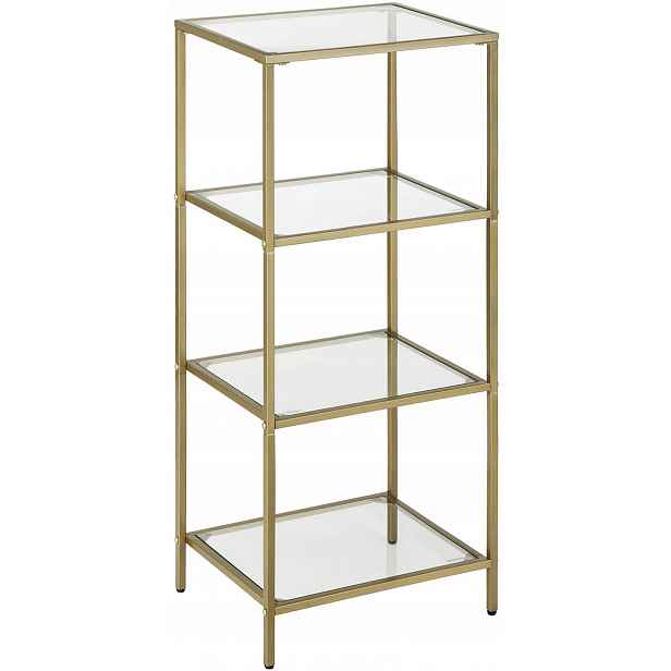 Univerzální skleněný regál zlatý 95 cm Glamour