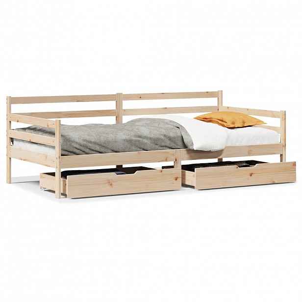 vidaXL Válenda se zásuvkami bílá 80 x 200 cm masivní borovice