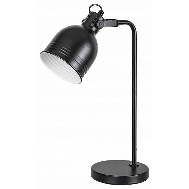 Černá stolní lampa Flint v industriálním stylu do pracovny Rabalux