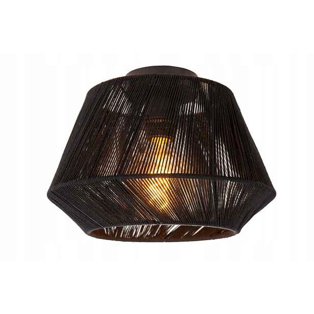 Stropní svítidlo z bavlny, černá, boho, do ložnice obývacího pokoje, 30 cm Lucide