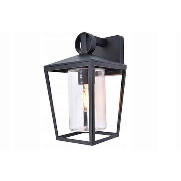 Venkovní nástěnné svítidlo černé, válcové, stínidlo E27 40W IP44 Lutec