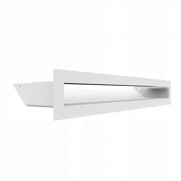 Ventilační krbová mřížka Luft do krbu 60x400 bílá 6x40 kovová