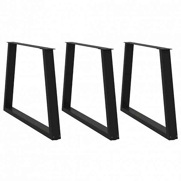 vidaXL Nohy k jídelnímu stolu ve tvaru V, 3 ks, černé, 90 x (72-73,3) cm, ocel