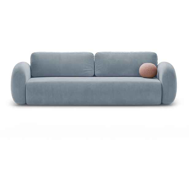 Šedomodrá sametová rozkládací/s úložným prostorem pohovka 262 cm Tonale – Cosmopolitan Design