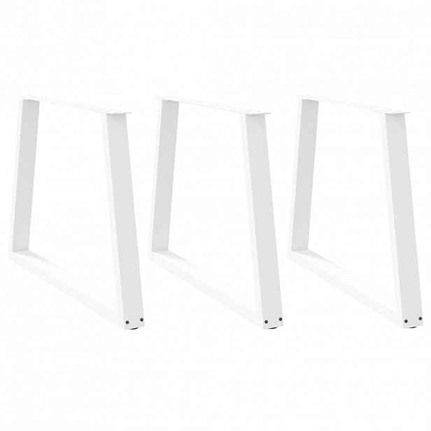 vidaXL Nohy k jídelnímu stolu ve tvaru V, 3 ks, bílé, 90 x (72-73,3) cm, ocel