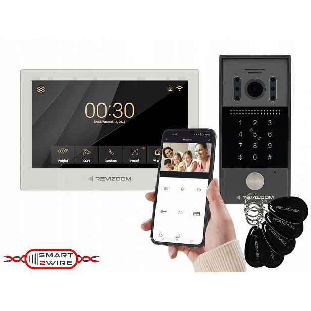 Videodomofon Revizoom 7'' monitor kamera N/t s Rfid klávesnicí