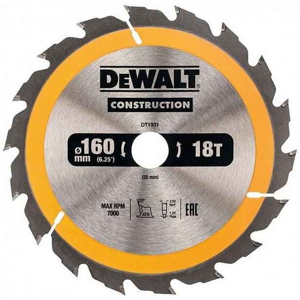 DeWALT - Pilový kotouč 160x20 mm, 18 zubů DT1931