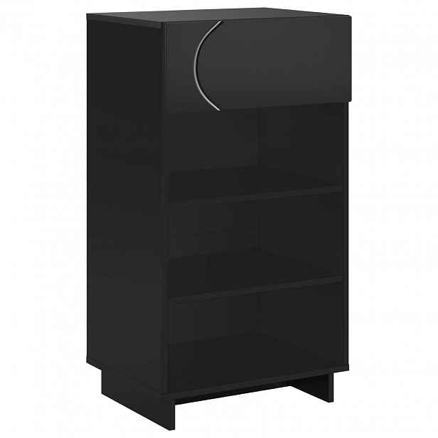 vidaXL Botník 48 x 38 x 87,5 cm kompozitní dřevo Černá