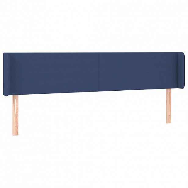 vidaXL Čelo postele typu ušák modré 203 x 16 x 78/88 cm textil