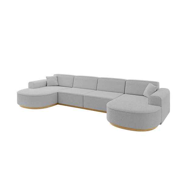 ALTDECOR SEDACÍ SOUPRAVA ve tvaru U MARI-U2-v2 388x171x83 Světle šedá Buklé