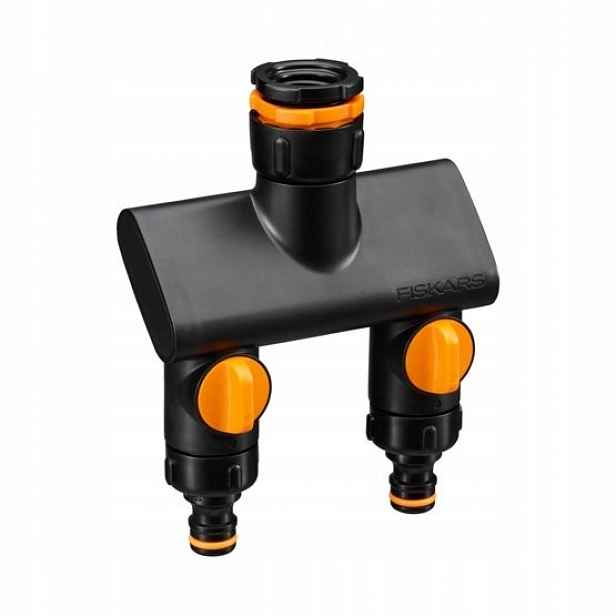 Fiskars Comfort Dvojitá připojka na kohoutek Adaptér na hadici ke kohoutku 21-33mm
