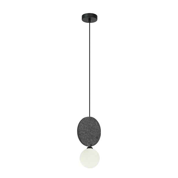 Italux Andrea Závěsná lampa Černá Plst Skleněná koule 1xG9 25W