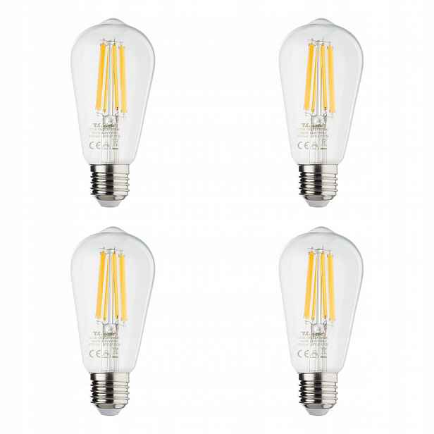 Tk Lighting Sada 4x Led žárovka E27 10W Stmívatelná Průhledná 3000K