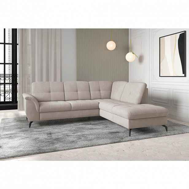 Sit & More ROHOVÁ SEDAČKA, textil, šedobéžová