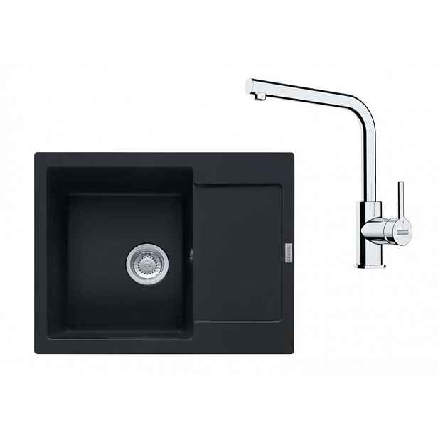 Franke - Kuchyňský set G257O, fragranitový dřez MRG 611-62 a baterie FS 3230.031, onyx/chrom 114.0700.715