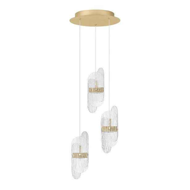 Kovové LED stmívatelné závěsné svítidlo v mosazné barvě se skleněným stínidlem ø 32 cm Lucien – Nova Luce
