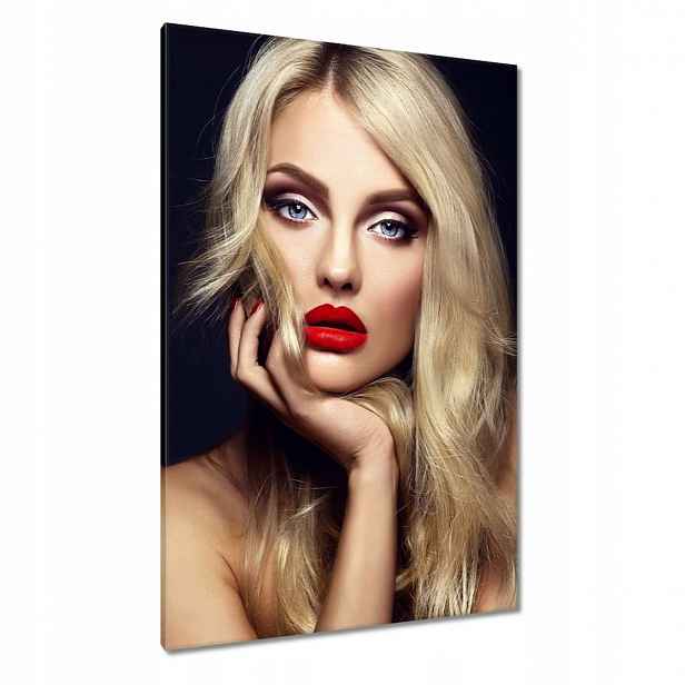 Obrazy 80x120 Dáma v červené rtěnce