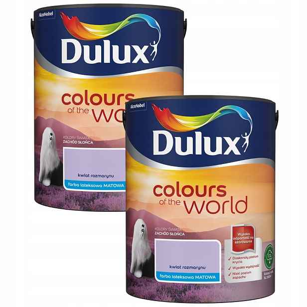 Set Dulux Barvy Světa 2x5L Barva Latexová Emulze Rozmarýnový Květ 10L