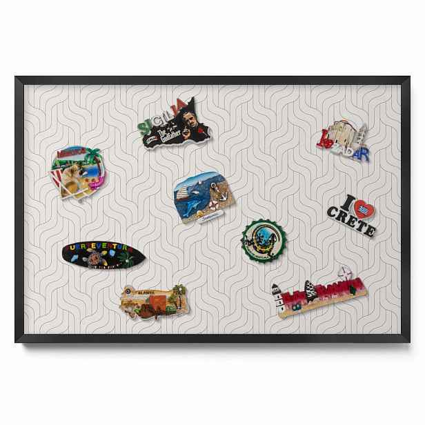 TULUP MAGNETICKÁ TABULE 60x40 cm černý rám – Tmavá kamenná struktura