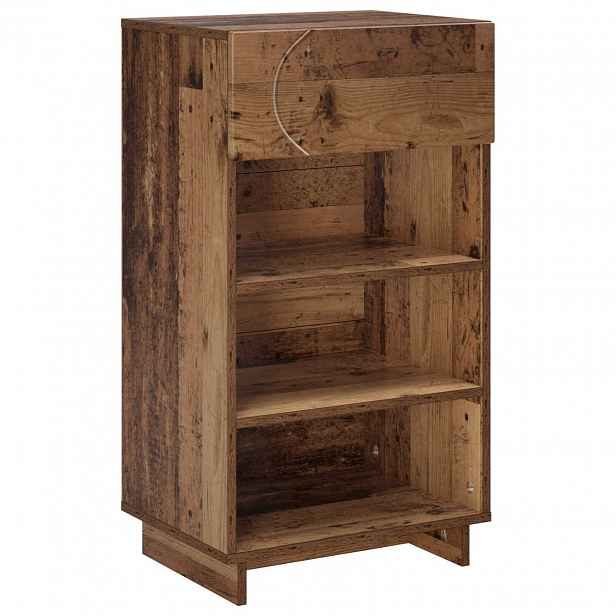 vidaXL Botník 48 x 38 x 87,5 cm kompozitní dřevo Staré dřevo
