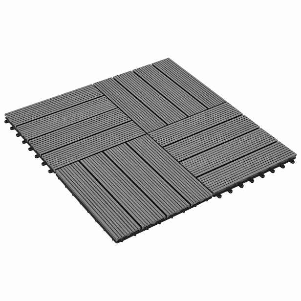 vidaXL Dlažba na terasu 22 ks Šedá 30 x 30 cm WPC