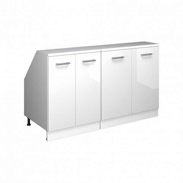 Vicco SADA SKŘÍNÍ PRO ŠIKMOU STŘECHU Rion Bílá vysoký lesk 140 cm Sada 2 korpusů skříně hloubka 60 cm