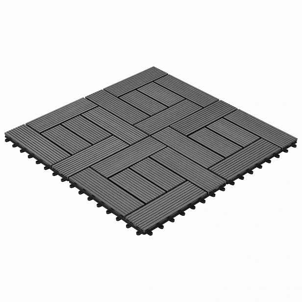 vidaXL Dlažba na terasu 22 ks Šedá 30 x 30 cm WPC