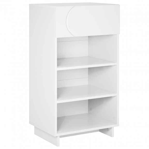 vidaXL Botník 48 x 38 x 87,5 cm kompozitní dřevo Bílá