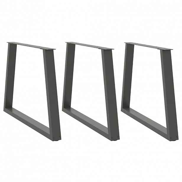 vidaXL Nohy k jídelnímu stolu ve tvaru V, 3 ks, antracitové, 100 x (72-73,3) cm, ocel