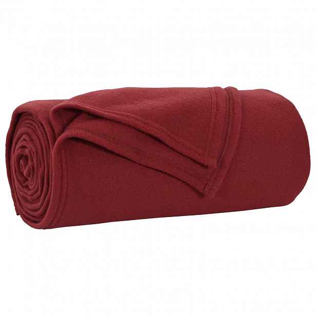 vidaXL Přehoz Bordeaux červená 240 x 220 cm 0.74 kg Fleece
