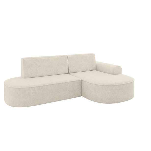 ALTDECOR ROHOVÁ SEDAČKA s funkcí spaní a otomanem, pravá MARI-L1-S 283x167x85 Krémová Žinylka
