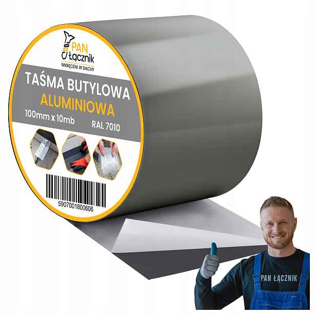 Butylová páska Dekarska hliníková 100 mm 10 m Antracit RAL7010 Dacho 4 ks